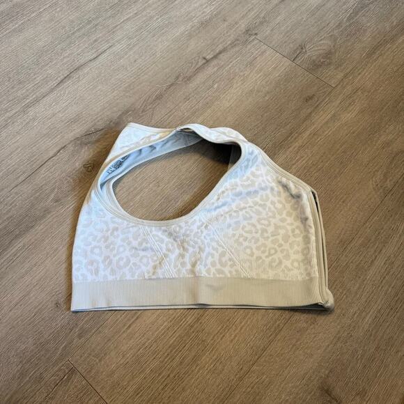 Avia Zip Front Sports Bra XXL Leopard Print Light Grey Racerback Style AV18191 - Picture 11 of 13